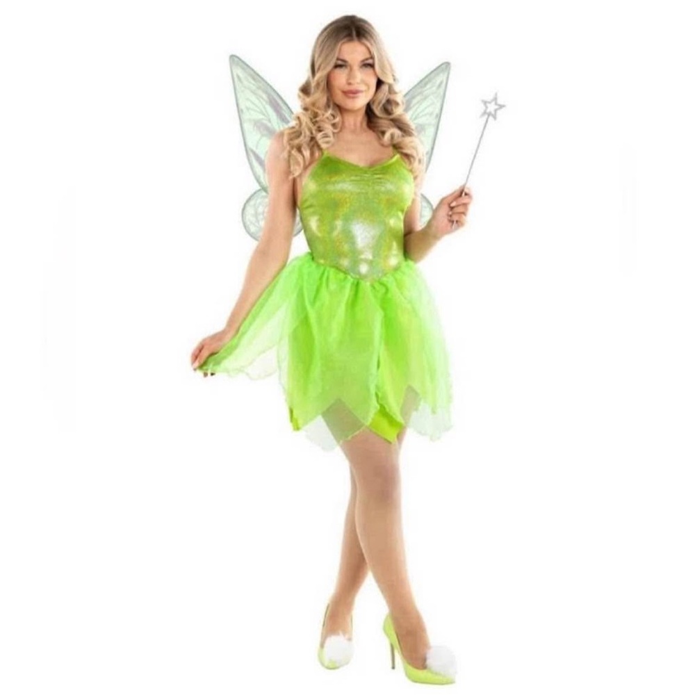 NEW! Morph Costume Women’s Green Fairy Costume & Wings Tinker Bell Size Large